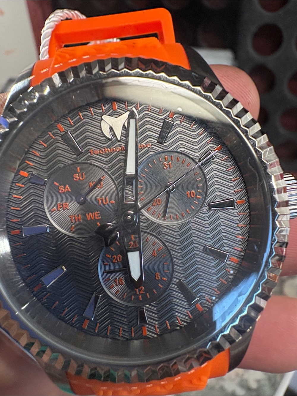 TechnoMarine Sea Dream Men's 42mm Orange Multi-Function Watch TM-719023 Rare
